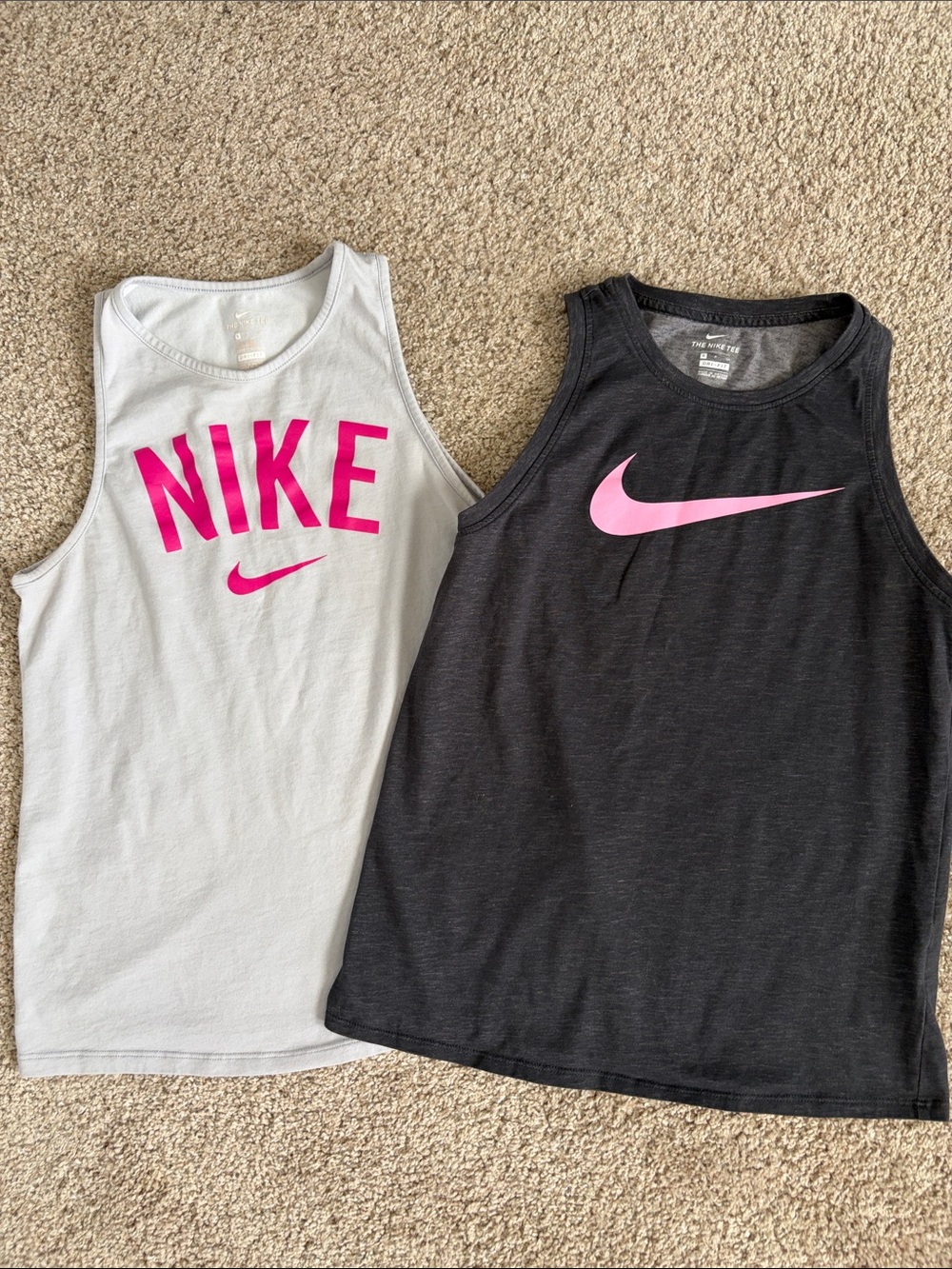 Nike womens' Grey & Black Tank Tops